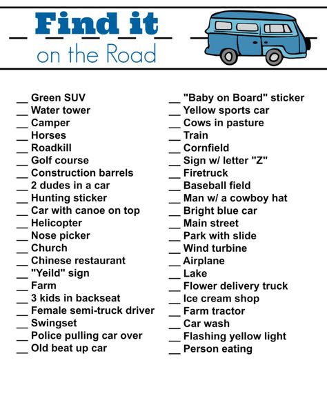 Printable Road Trip Games for Big Kids - Outnumbered 3 to 1 Car Games For Adults Road Trips, Road Games For Adults, Road Trip Bucket List Things To Do, Road Trip Bingo Printable Free Prints, Diy Road Trip Games, Things To Take On A Road Trip, Road Trip Activities For Teens, Road Trip Games For Teens, Road Trip Games For Adults