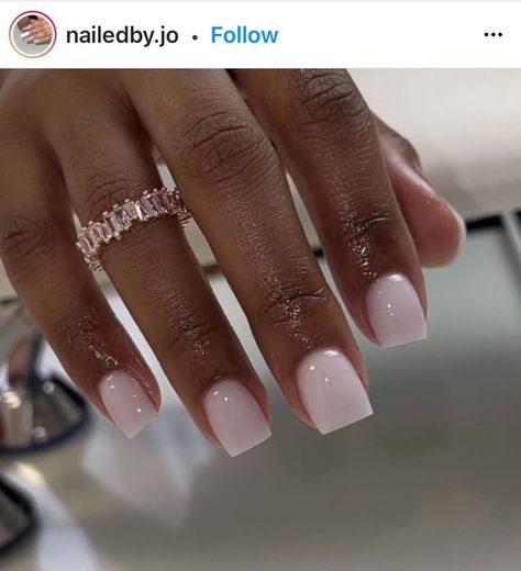 Milky Pink Nails, White Gel Nails, Overlay Nails, Kutek Disney, Milky Pink, Milky Nails, Acrylic Toe Nails, Nails Coffin Short, White Acrylic Nails