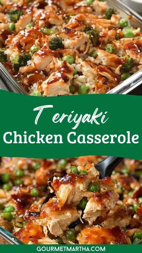 Chicken Teriyaki Casserole, Teriyaki Casserole, Chicken Cookies, Teriyaki Chicken Casserole, Baked Teriyaki Chicken, Teriyaki Chicken And Rice, Casserole Chicken, Cake Cooking, Recipes Yummy