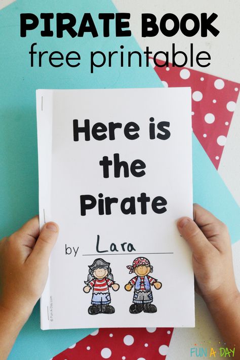 Use this free pirate printable book during your next kindergarten or preschool pirate theme (or as part of Talk Like a Pirate activities). You can get your own copy by clicking on the Fun-A-Day.com link. Pirate Day At School Activities, Pirate Crafts For Kindergarten, Pirate Literacy Activities Preschool, Kindergarten Pirate Activities, Pirate Theme Kindergarten, Pirate Learning Activities, Pirate Classroom Activities, Pirate Activities For Kindergarten, Pirates For Preschoolers