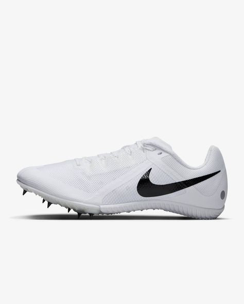 The Zoom Rival can endure those gritty, long practice sessions during the season and still help you flourish on meet day with its additional heel cushion and lightweight, durable upper. Still figuring out which events suit you best? These versatile spikes have you covered for sprints, hurdle events, jumps and pole vault. Lace up and dominate. Shown: White/Metallic Silver/Pure Platinum/Black Style: DC8749-100 Track Spikes, Pole Vault, The Zoom, Track Field, Nike Zoom, Track And Field, Black Style, Black Fashion, Metallic Silver