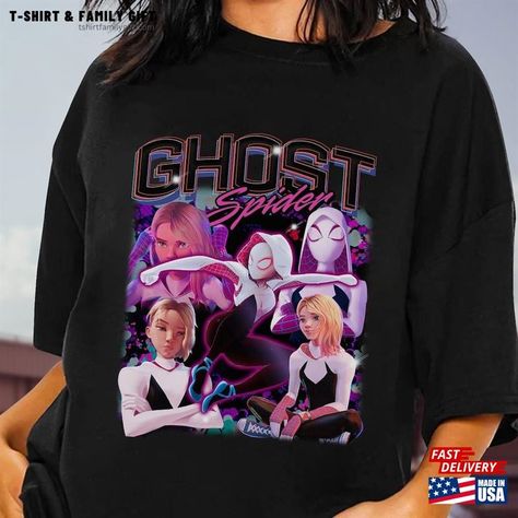 Ghost Spider Gwen Shirt Man Across The T-Shirt Unisex Check more at https://tshirtfamilygift.com/product/ghost-spider-gwen-shirt-man-across-the-t-shirt-unisex/ Gwen X Miles, Ghost Spider, Classic Sweatshirt, Spider Gwen, Miles Morales, Movie T Shirts, Love Shirt, Trending Tshirts, Music Love