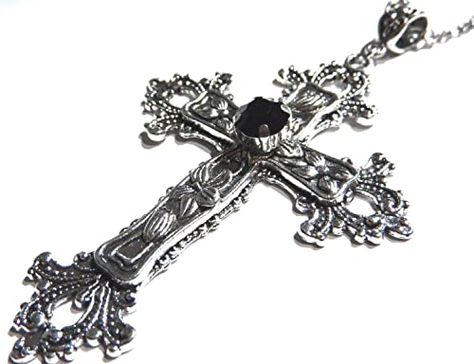 Cross Necklace Gothic, Beatrice Core, Gothic Cross Necklace, Goth Cross, Cross Gothic, Ornate Cross, Haitian Creole, Goth Accessories, Goth Necklace