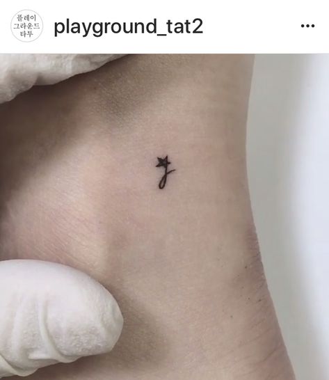 Initial And Star Tattoo, Stars With Initials Tattoo, Letter J Tattoo, Tatts Ideas, Small Neck Tattoos, J Tattoo, Neck Tattoos, Initial Tattoo, Name Tattoos