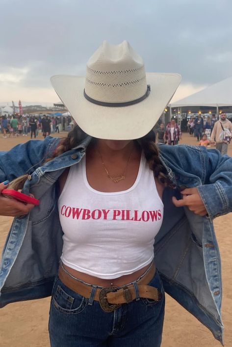 COWBOY PILLOWS™️ – sheisgracielou--The Cowboy Pillows®️ Co Cowboy Pillows, Cowboy Pillow, Cap Outfit, Baby Tank, Cap Girl, Nashville Outfits, Sleeveless Crop Top, Western Outfits, Country Girls