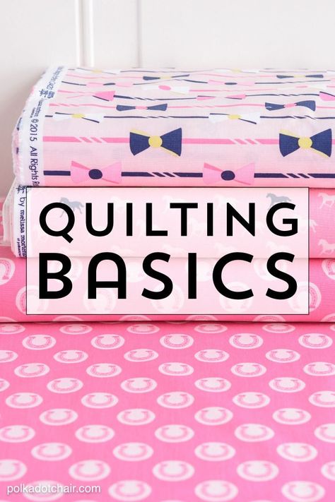 Learn some of the basics of quilting to help get you started if you're a beginning quilter. Beginning Quilting, Polka Dot Chair, Beginner Sewing Projects Easy, Leftover Fabric, Quilting For Beginners, Quilting Techniques, Quilting Tips, Sewing Projects For Beginners, Sewing Skills