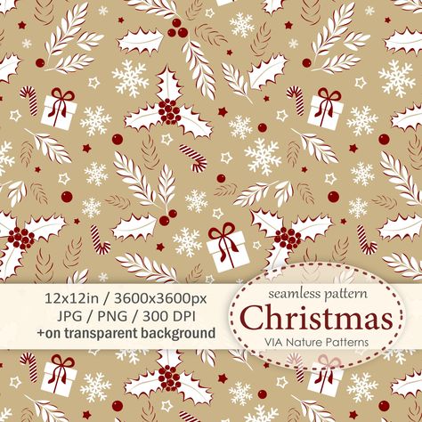 Christmas Digital Paper, Background Christmas, Ditsy Print, Floral Seamless Pattern, Holiday Background, Ditsy Floral, Christmas Pattern, Seamless Pattern, Digital Paper