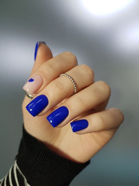 Royal Blue Acrylic Nails For Formal, Royal Blue Nails Designs Short Square, Royal Blue Dip Nails, Blue Neon Nails, King Blue Nails, Dip Powder Nails Blue, Royal Blue Nails Designs Short, Electric Blue Nails Design, Blue Fingernails