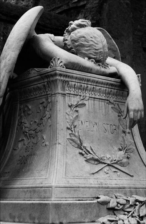 The "Angel of Grief" Statue(replica)...Weeping angel in a tomb; Chapman H. Hyams, Cemetary Metairie La. Crying Angel, Cemetery Angels, Cemetery Statues, Weeping Angel, Angel Statue, Angel Sculpture, Old Cemeteries, Cemetery Art, Angels Among Us