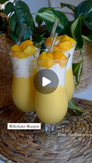 Nad | Une maman passionnée & des recettes faciles 🥙 on Instagram: "#milkshake   Hello ! Petite #recette estivale pour fêter cette belle journée ensoleillée! Milkshake à la #mangue avec une touche de #chantilly   #recetteexpress #recettefacile #nadrecettedumonde #nadmilkshake #icecream" Milk Shakes, Smoothie, Milk, On Instagram, Instagram