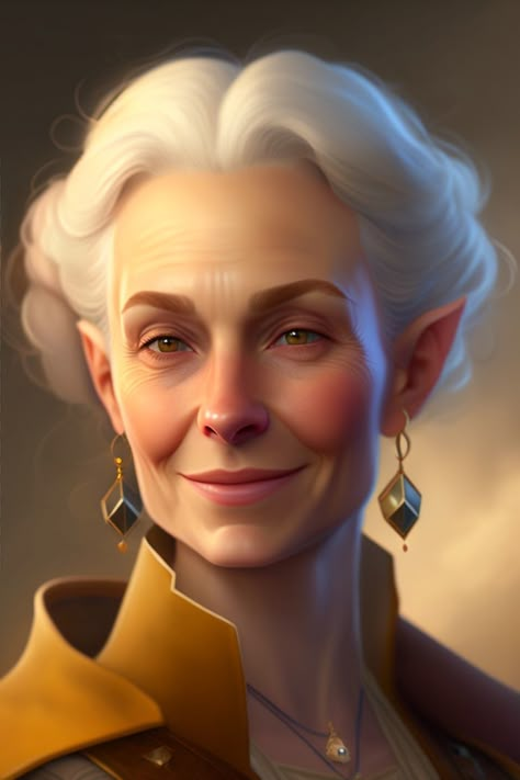 Half Elf Princess, Old Elf Dnd, Old Elf Art, Old Half Elf, Old Woman Character Art, Old Elf Woman, Old Elf Male, Half Elf Female, Half Elf Dnd