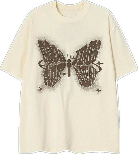 Outfit Oversize, Butterfly Shirt, Fasion Outfits, Funny Hats, Colorful Butterfly, Aesthetic Shirts, Crop Top Outfits, Streetwear Tshirt, Print Crop Tops