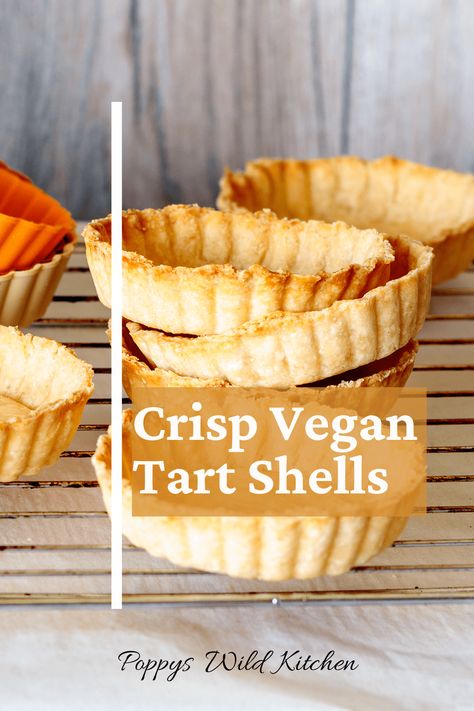 Crisp Vegan Tart Shells Tart Shells Recipe, Vegan Tart, Flaky Pie Crust Recipe, Vegan Tarts, Pie Crust Recipe Easy, Vegan Pie Crust, Vegan Pastries, Vegan Baking Recipes, Pie Crust Recipe