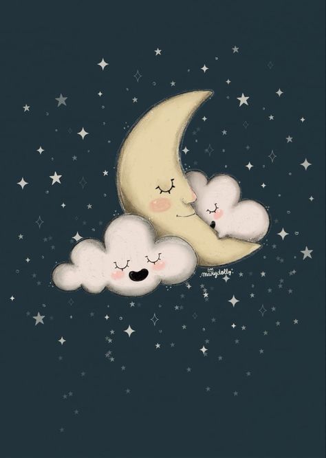 Sweet Dreams Illustration, Good Night Sleep Well, Cute Good Night, Slaap Lekker, Good Night Gif, Good Night Greetings, Pop Art Wallpaper, Good Night Moon, Celestial Art