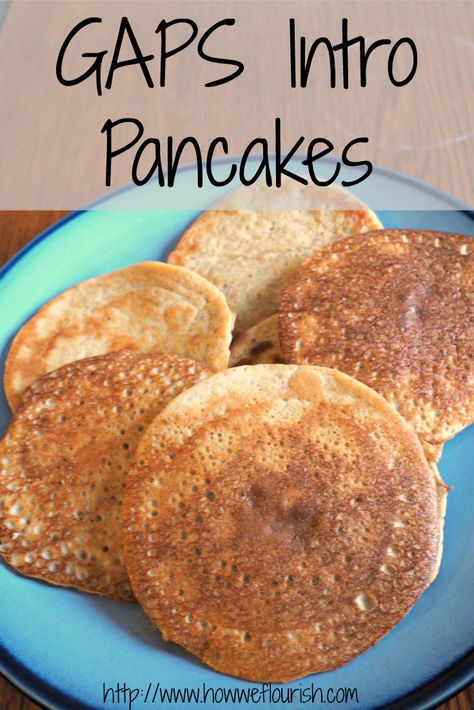 GAPS Intro Pancake Recipe  - Grain-free, nourishing, and delicious with a secret ingredient! Dairy and coconut free, too! Pancakes 3 Ingredients, Gaps Breakfast, Gaps Intro Diet, Gaps Intro, Gaps Diet Recipes, Gaps Recipes, Scd Recipes, Healing Diet, Gaps Diet