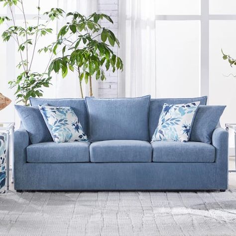 Light blue couch living room