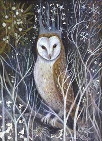 Notforgotten Farm : Happy Winter Solstice! Amanda Clark, Winter Kunst, Winter King, Happy Winter Solstice, Owl Art Print, Pastel Artwork, Happy Winter, Limited Edition Giclee, Chalk Pastels