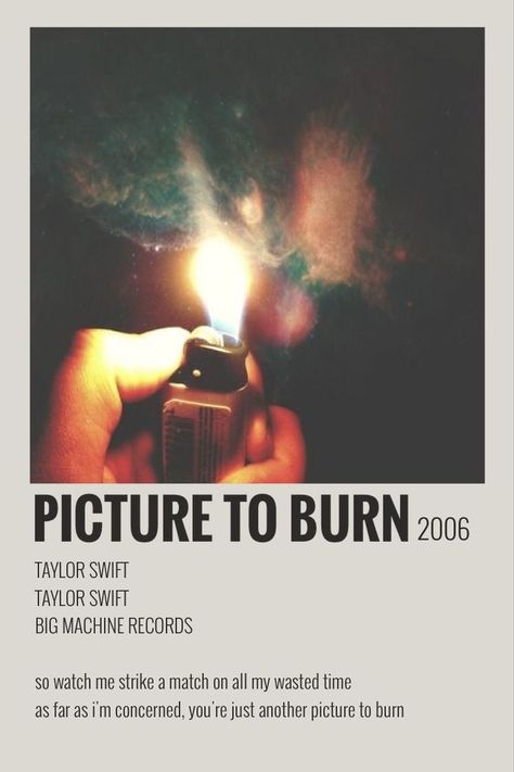 PICTURE TO BURN TRACK POLAROID TAYLOR SWIFT Picture To Burn, Taylor Swift Debut Album, Taylor Swift Discography, Taylor Songs, Vintage Music Posters, Taylor Swift Fearless, Taylor Swift Music, Taylor Swift Posters, Taylor Swift Album