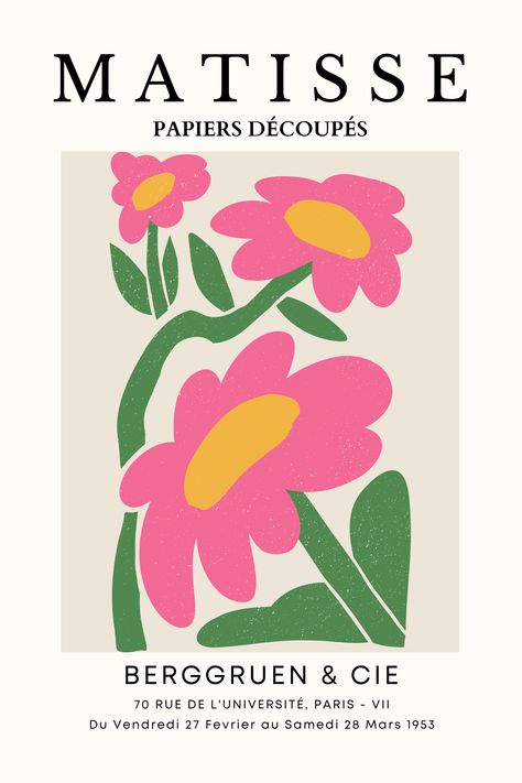 Matisse Art Print, Wall Art Matisse, Matisse Paintings, Matisse Cutouts, Matisse Wall Art, Print Exhibition, Art Matisse, Matisse Poster, Flower Market Poster