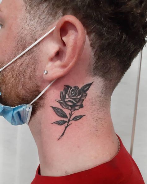 Small Neck Tattoos For Men Small Neck Tattoos Men, Neck Tattoos Men, Neck Tattoos For Men, Rose Neck Tattoo, Flower Neck Tattoo, Unique Tattoos Black Women, Cupid Tattoo, Small Neck Tattoos, Realistic Rose Tattoo