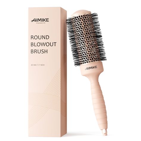 PRICES MAY VARY. Nano Silver Ion Infused Tech Round Hair Brush: AIMIKE nano round brush will emits negative ions while blow drying, which helps seal cuticles and reduce unwanted flyaways and frizz for a sleek shiny hair. And its nano silver tech decides its hygienic feature and longer lifespan Ceramic Coated Round Brush for Blow Drying: Ceramic coat aluminium barrel that allows quicker airflow, heats up faster and distributes heat evenly. Round brush helps reduce half hair drying time and avoid Blowout Round Brush, Wishlist Christmas, Blow Dry Routine, Clean Hairbrush, Round Hair Brush, Blow Dry Brush, Ceramic Hair, Round Brush, Roller Brush