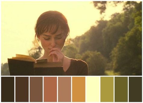 Monochromatic Photography, Joe Wright, Color In Film, Movie Color Palette, Pride And Prejudice 2005, Cinema Colours, Cool Color Palette, Hex Color Palette, Color Palette Yellow