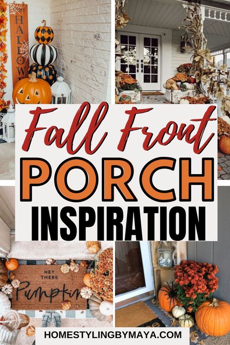 Outdoor Fall Decorations, Easy Diy Fall Decor, Rustic Front Porch, Fall Front Porch Decor Ideas, Fall Front Porch Ideas, Outside Fall Decor, Fall Porch Decor, Fall Arts And Crafts, Fall Front Porch Decor