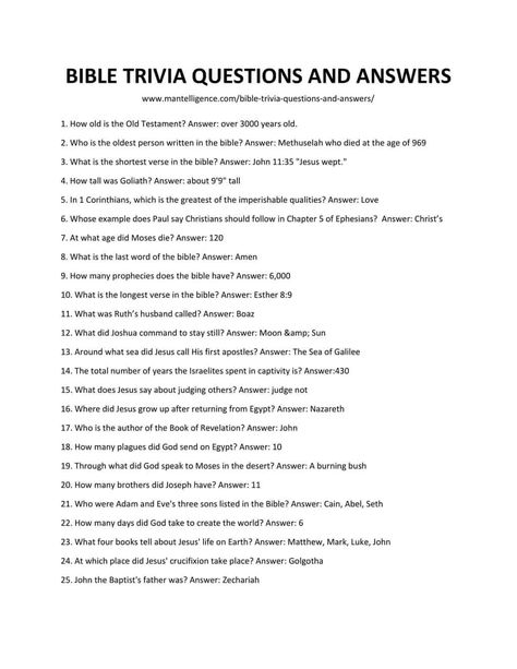 Downloadable list of Bible trivia questions and answers Scripture Trivia Lds, Women Of The Bible Trivia Questions, Bible Study Group Questions, Jw Bible Jeopardy Questions, Bible Jepordy Questions, Easy Bible Trivia Questions And Answers, Bible Bowl Questions And Answers, Bible Trivia Games Free Printable, Bible Discussion Questions