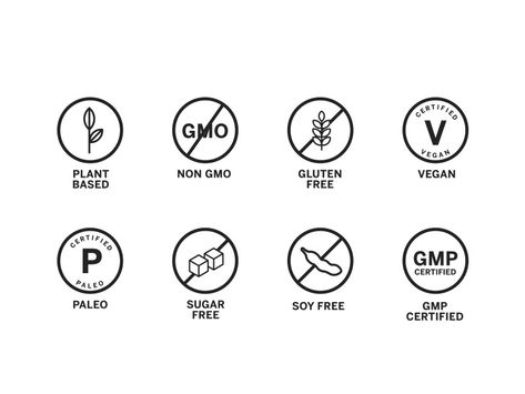 Food Claim Icon Pack - Free Download vegan sugar-free soy based plant paleo non-gmo icons certified gmp gluten free Certified Gluten Free Logo, Gluten Free Logo Design, Gluten Free Tattoo Ideas, Gluten Free Tattoo, Gluten Free Symbol, Gluten Free Logo, Logo Real Madrid, Vegan Symbol, Vegan Logo