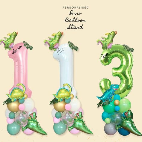 Standing Balloon, Bouquet Stand, Jungle Dinosaur, Qr Code Sticker, Balloon Stand, Boys Birthday Party Decorations, Dinosaur Balloons, Boys Birthday Party, Dinosaur Themed Birthday Party