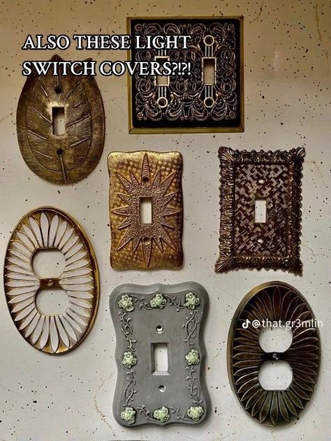 Unique Home Features Creative, Fancy Light Switch, Whimsical Home Interior, Hobbit Home Aesthetic, Diy Apartment Ideas, Thinking About Them, Fancy Light, Vintage Inspired Decor, Light Switches