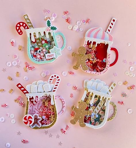 Check this out! Winter Ideas, Cute Mug, Shaker Cards, Weekend Fun, Foam Crafts, Snail Mail, Cute Mugs, Christmas Tag, Christmas Craft