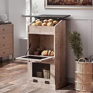 ONG Potato Storage Wood Bin, Wooden Bread Storage Bins, Decorative Potato and Onion Storage Bin, Potato Bin with Grocery Section, Wooden Vegetable Storage Box with Lid, Oak Potato Storage Ideas, Onion And Potato Storage, Potato And Onion Storage, Veggie Storage, Wooden Storage Bins, Potato Bin, Thrift List, Wood Bin, Wooden Bread Box