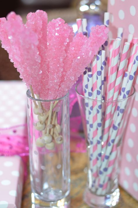 Rock Candy Aesthetic, Candy Centerpiece, Rock Candy Sticks, Spinners Diy, Starry Wedding, Pink Snacks, Christmas Presents For Kids, Purple Bridal Shower, Candy Sticks