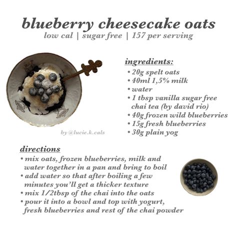 Easy Low Cal Recipe, Low Cal Recipe, Cheesecake Oats, Recipes Cute, Winter Christmas Aesthetic, Calorie Controlled Meals, Healthy Dessert Ideas, Food Calories List, Low Calorie Meals