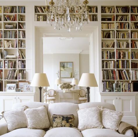 Pinterest’s Summer 2024 Trend Report Says '90s Decor Is Back Living Room Library Ideas, Room Library Ideas, Cozy Living Room Furniture, Styling A Bookcase, Living Room Library, 90s Decor, Cozy Living Room Design, Room Library, Home Library Design