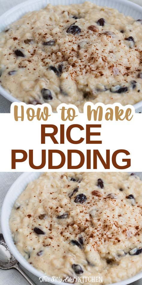 Rice Cooker Rice Pudding, Rice Pudding With Cooked Rice, Raisin Rice, Cafe Delights, Best Rice Pudding Recipe, Cinnamon Rice, Homemade Rice Pudding, Ella Vegan, Easy Rice Pudding