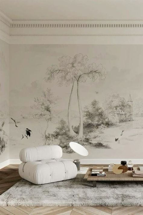 Landscape Mural, Landscape Walls, Scenic Landscape, Home Room Design, Contemporary Wall, Interior Inspo, Dream Home Design, Dream Room, Wall Mural