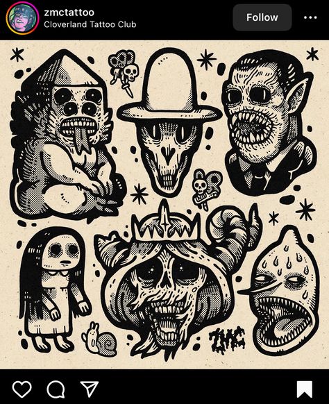 Small Gothic Flash Tattoos, The Lich Adventure Time Tattoo, Insidious Tattoo, Black Work Tattoo Flash, Friday 13th Tattoo Flash, Dorohedoro Tattoo, Friday The 13th Tattoo Ideas, Dark Flash Tattoo, Goth Tattoo Flash Sheet