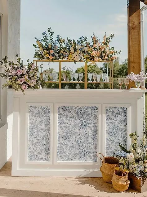 Floral Bar, Cocktail Hour Wedding, East Coast Wedding, Event Stand, Garden Party Wedding, Coastal Wedding, Future Wedding Plans, Wedding Cocktails, Southern Wedding