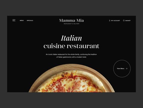 Mamma Mia – Italian restaurant & Food delivery by Elizaveta Schukina Salad Website Design, Italian Restaurant Website, Italian Restaurant Website Design, Italian Restaurant Food, Italian Food Photography, Italian Food Restaurant, Salad Shop, Restaurant Website Design, Food Web Design