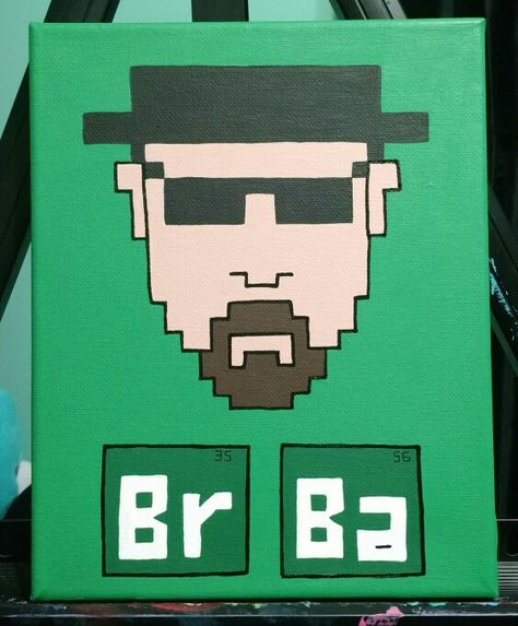 Breaking Bad Heisenberg 8x10 pixel painting Breaking Bad Drawing Easy, Braking Bad Drawings, Breaking Bad Drawings, Breaking Bad Painting Easy, Breaking Bad Painting, Breaking Bad Art Illustration, Breaking Bad Heisenberg, Pixel Painting, Breaking Bad Art