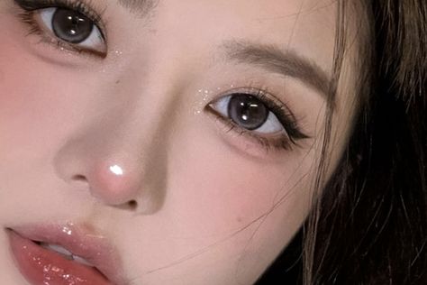 portrait of a beautiful woman with a cute and innocent eye makeup look aka tear bag eyes Douyin Aegyo Sal, Korean Makeup Aegyo Sal, Aegyo Makeup, Aeyogsal Makeup, Aegyosal Makeup, Aegyo Sal Tutorial, Aegyo Sal Makeup, Big Eyes Makeup, Asian Makeup Tutorials