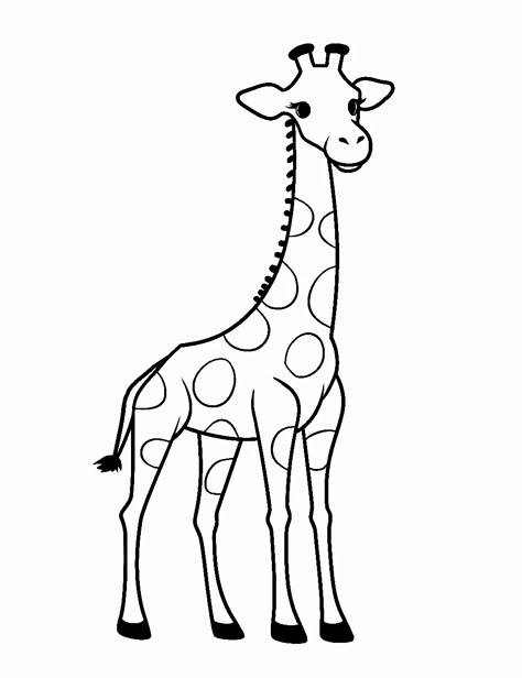 Drawing Of Giraffe Easy, Giraffe Clipart Black And White, Giraffe Simple Drawing, Giraffe Templates Free Printable, Giraffe Coloring Pages Free Printable, Giraffe Drawing Simple, Giraffe Face Drawing, How To Draw A Giraffe, Zoo Animal Drawings