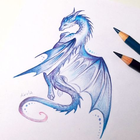 Cute Dragon Art, Dragons Fantasy Art, Alvia Alcedo, Cute Dragon Drawing, Prismacolor Art, Dragon Artwork Fantasy, Dragon Sketch, Fantasy Drawings, Cute Animal Drawings Kawaii