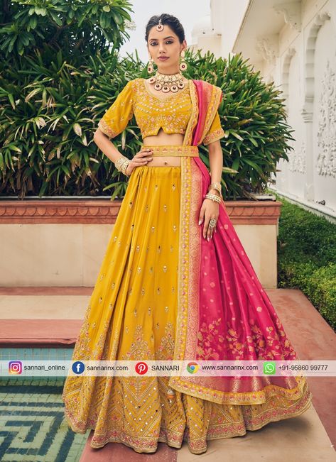 Yellow Viscose Trendy Lehenga Choli Mehendi Dress, Traditional Party Wear, Haldi Dress, Mehendi Outfit, Yellow Lehenga, Lehenga Online, Lehenga Choli Online, Pink Lehenga, Party Wear Lehenga