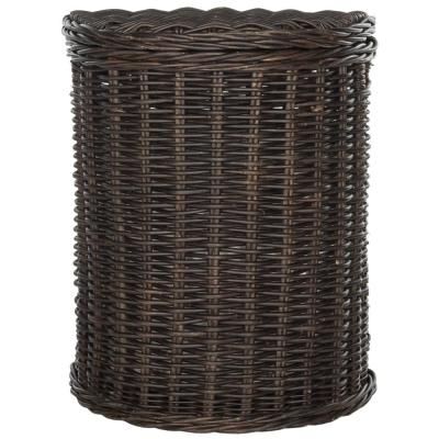 Safavieh Manzu Brown Laundry Hamper Wicker Laundry Hamper, Wicker Hamper, Hamper Storage, House Supplies, Woven Rattan, Laundry Storage, In The Bedroom, Brown Tones, Laundry Hamper