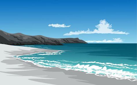 cliff beach Drawing Of Beach, Cliff Background, Cliff Painting, Cliff Beach, Ocean Cliff, Background Drawing, The Cliff, Ocean Painting, Making Waves