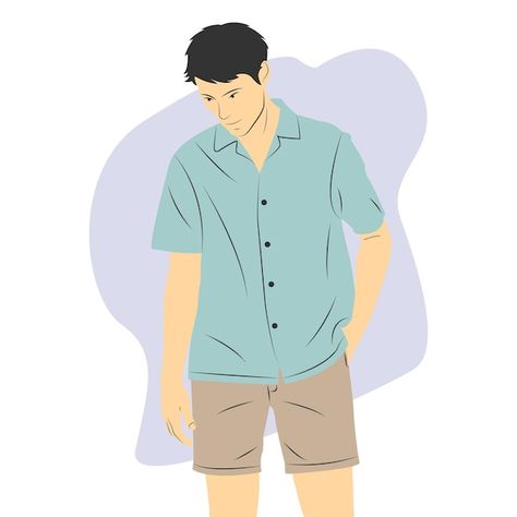 Man Standing Drawing, Looking Down Drawing, List Of Anime, Male Cartoon, Anime Kid, Illustration Man, Drawing Male, Realistic Dragon, Boy Silhouette