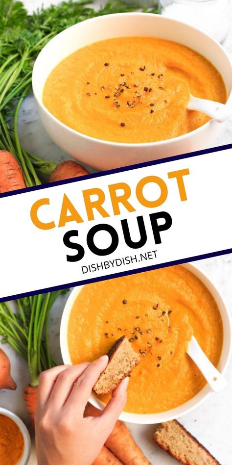 Vegan Recipes With Carrots, Keto Carrot Soup Recipes, Cream Carrot Soup, Vegetarian Carrot Soup, Vegan Cream Soup, Dairy Free Carrot Soup, Creamy Carrot Soup Recipes, Carrot Cream Soup, Easy Carrot Soup Recipes